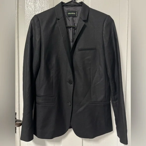 Zadig & Voltaire Bird Studded Back Black 2 Button Blazer Jacket size small - Picture 4 of 9